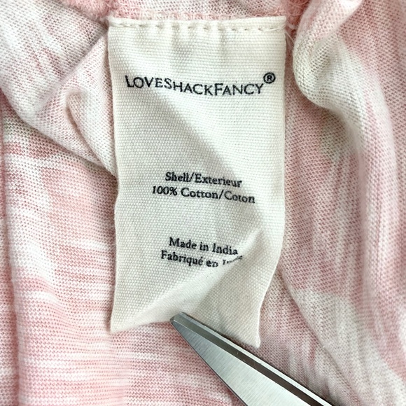 LOVE SHACK FANCY Chessie Smocked Tiered Floral Midi Dress Ballet Pink REVOLVE - Picture 14 of 14